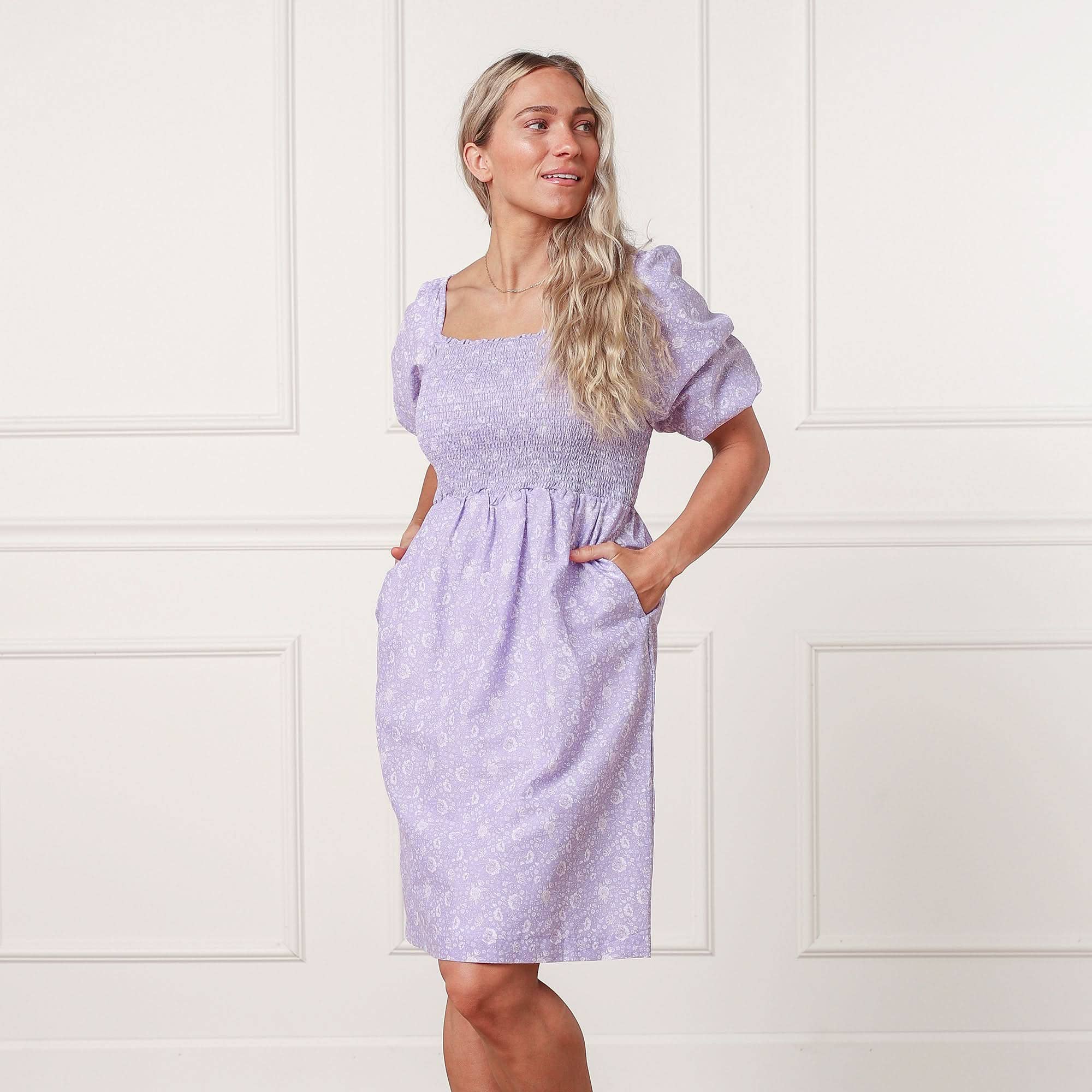 Image of Hope and Henry - Smocked Bubble Sleeve Dress